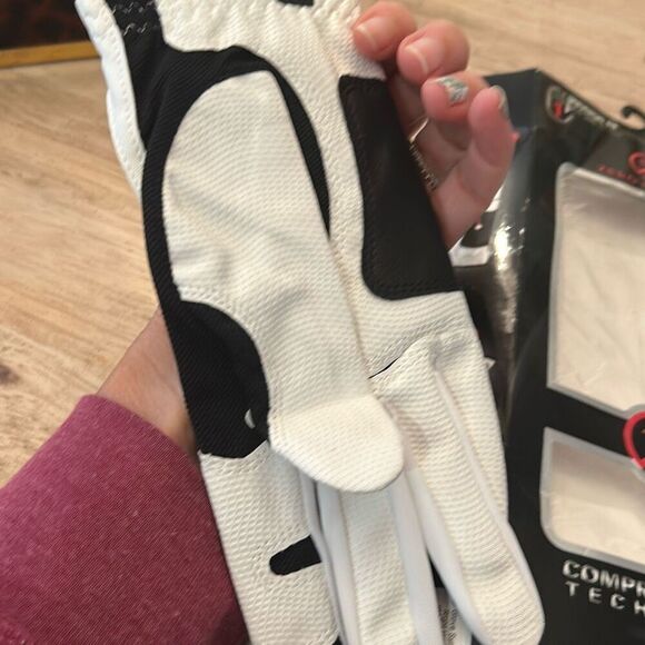 NEW 2 pcs one pair zero friction golf gloves mesh Lyra white right and left one - Picture 3 of 7